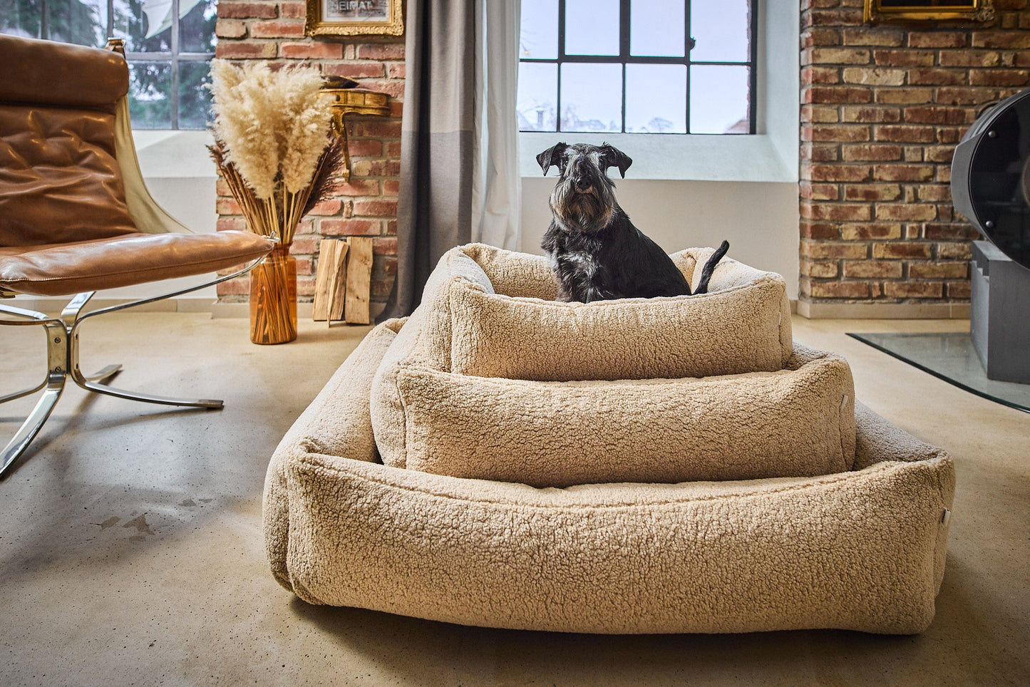 LABONI Hundebett / Katzenbett CLASSIC Bezug Teddy