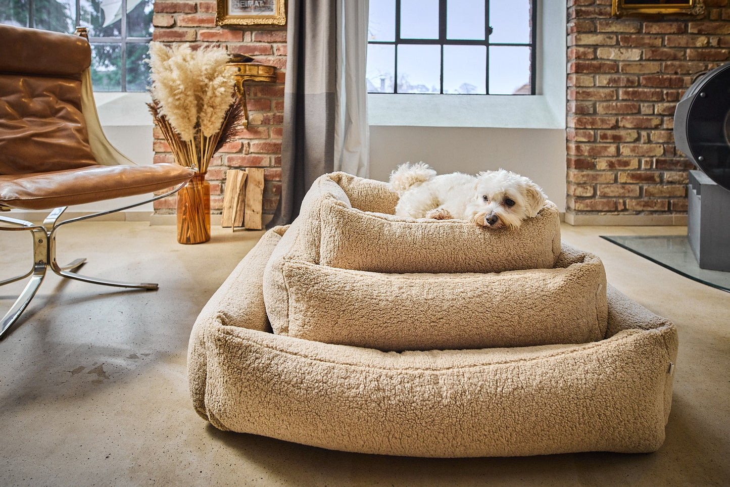 LABONI Hundebett / Katzenbett CLASSIC Bezug Teddy