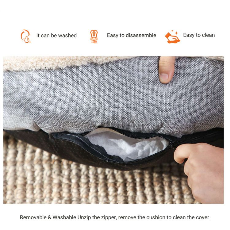 Hunde- und Katzenbett grau Ø 55 cm - Askmy4Cats