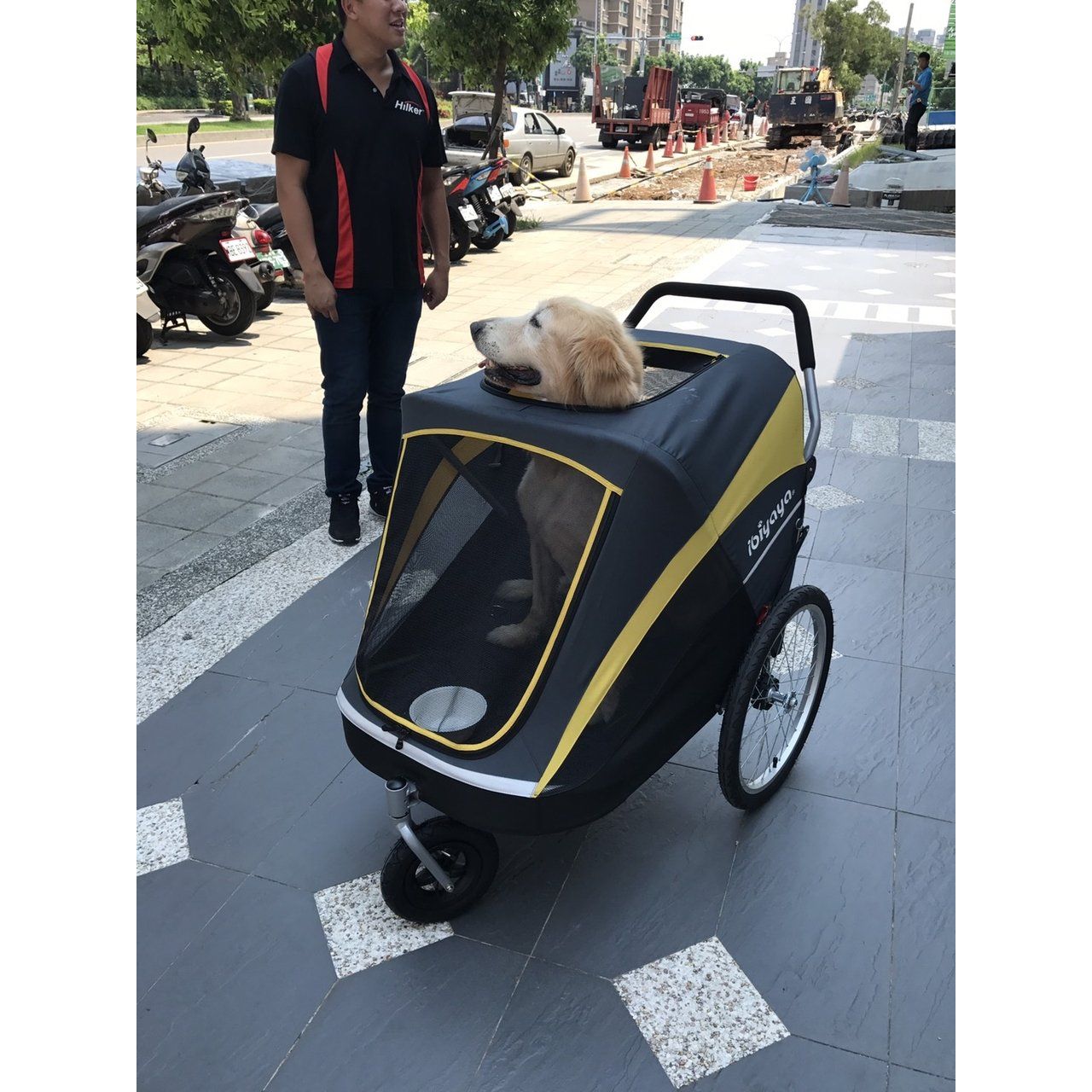 InnoPet® Hundebuggy "Hercules" inkl. Regenhaube, mit oder ohne Anhänger Umbausatz - Askmy4Cats