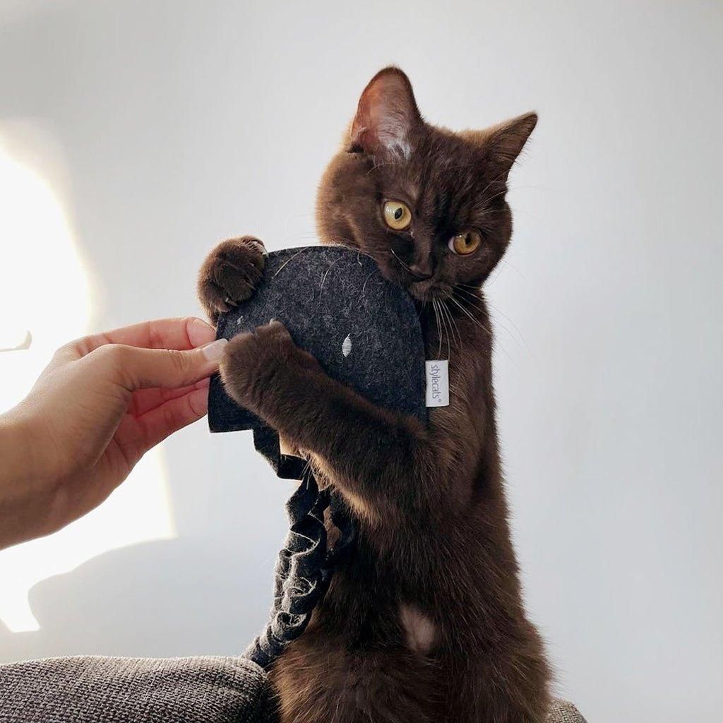Katzenspielzeug BLACK NELLY mit Katzenminze oder Baldrian - Askmy4Cats