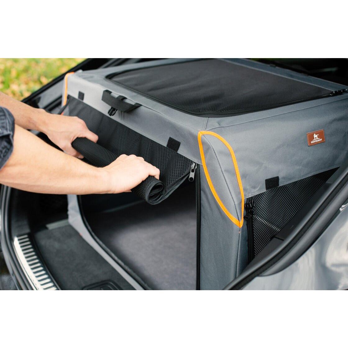 Knuffelwuff Faltbare Hundebox Auto Transportbox Mit Aluminiumgestell Für Den Kofferraum - Askmy4Cats