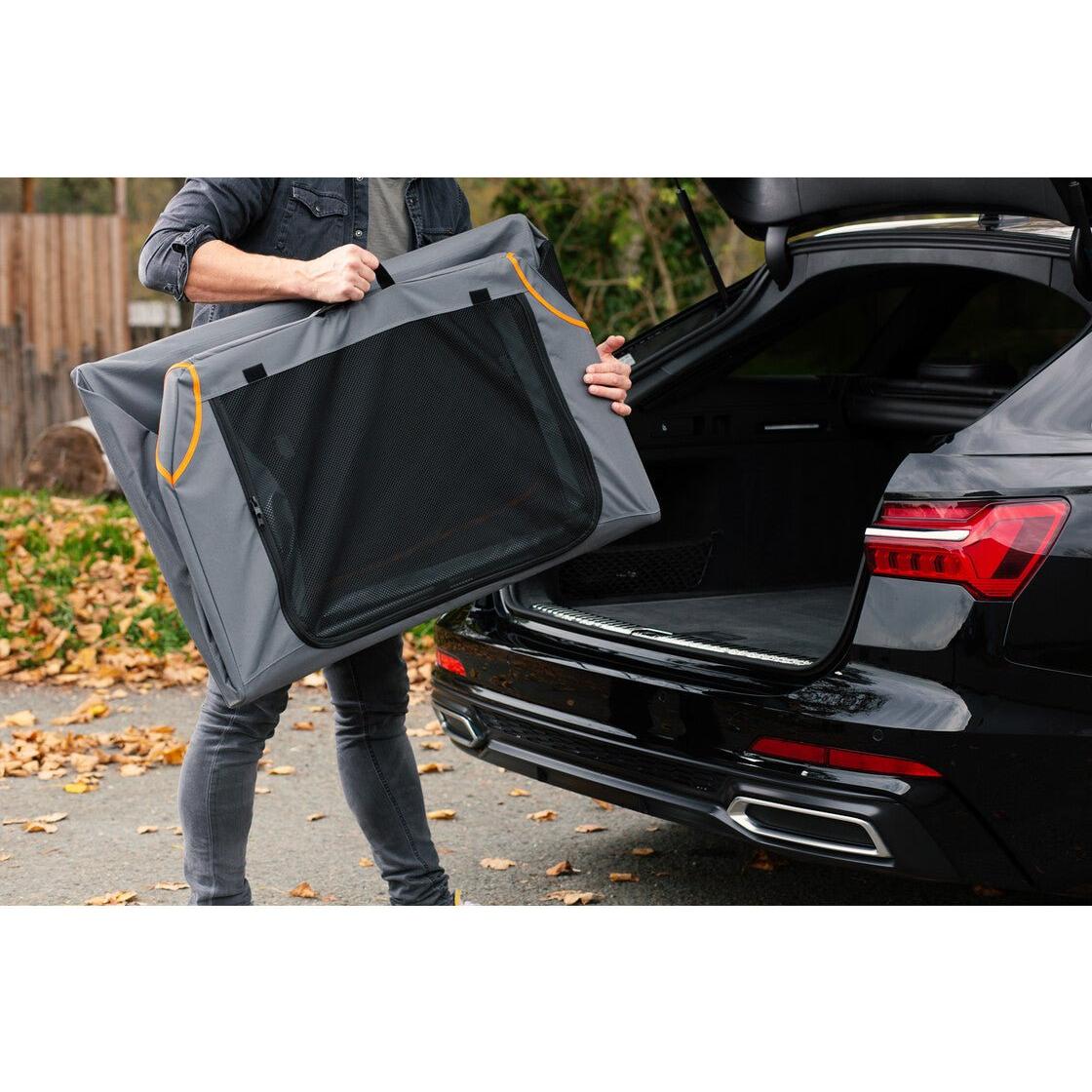Knuffelwuff Faltbare Hundebox Auto Transportbox Mit Aluminiumgestell Für Den Kofferraum - Askmy4Cats