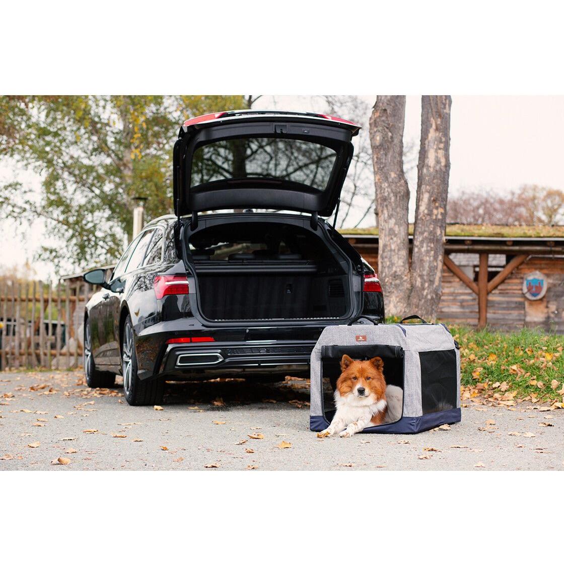 Knuffelwuff Faltbare Hundebox Auto Transportbox Mit Aluminiumgestell Für Den Kofferraum - Askmy4Cats
