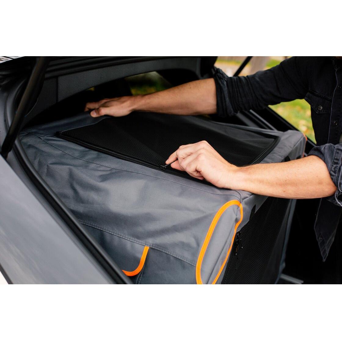 Knuffelwuff Faltbare Hundebox Auto Transportbox Mit Aluminiumgestell Für Den Kofferraum - Askmy4Cats