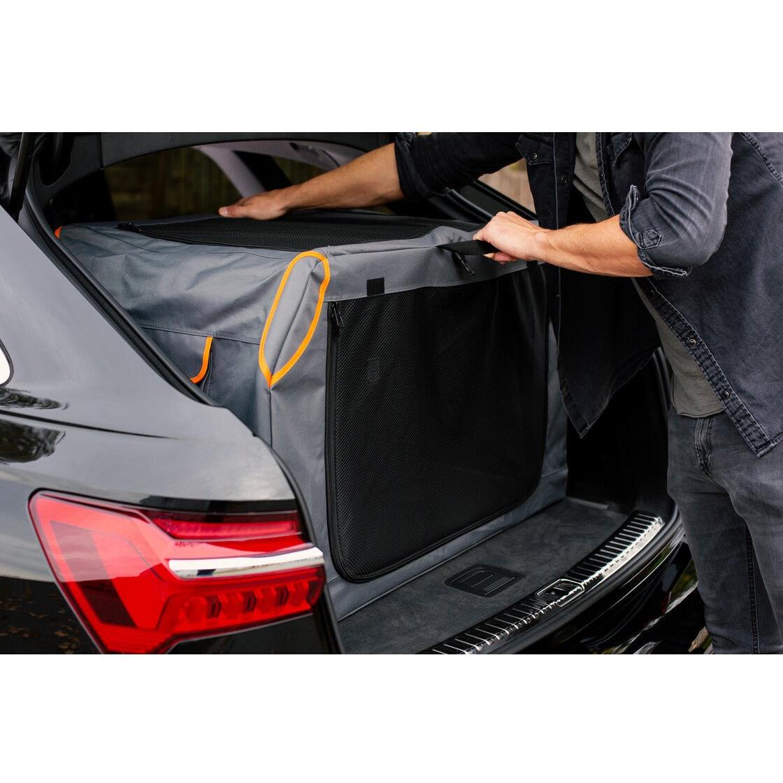 Knuffelwuff Faltbare Hundebox Auto Transportbox Mit Aluminiumgestell Für Den Kofferraum - Askmy4Cats