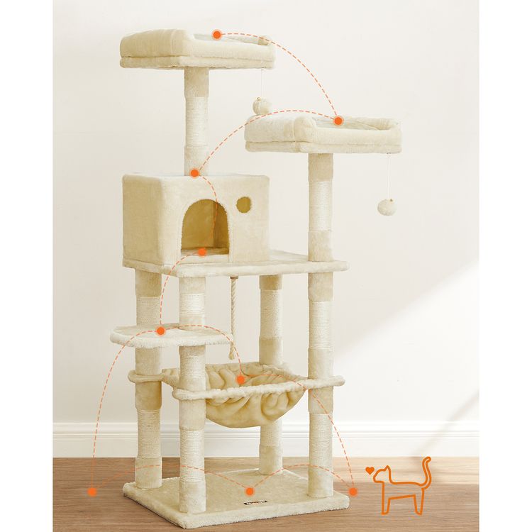 Kratzbaum mit Hängematte 143 cm - Askmy4Cats