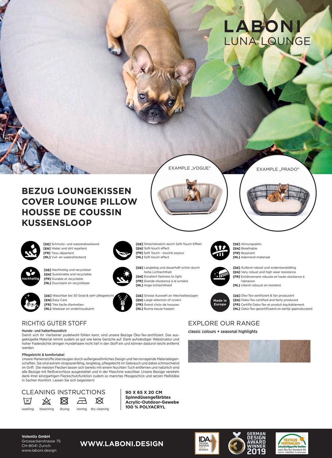 LABONI VOGUE - Design-Hundebett SMOOTH - Askmy4Cats
