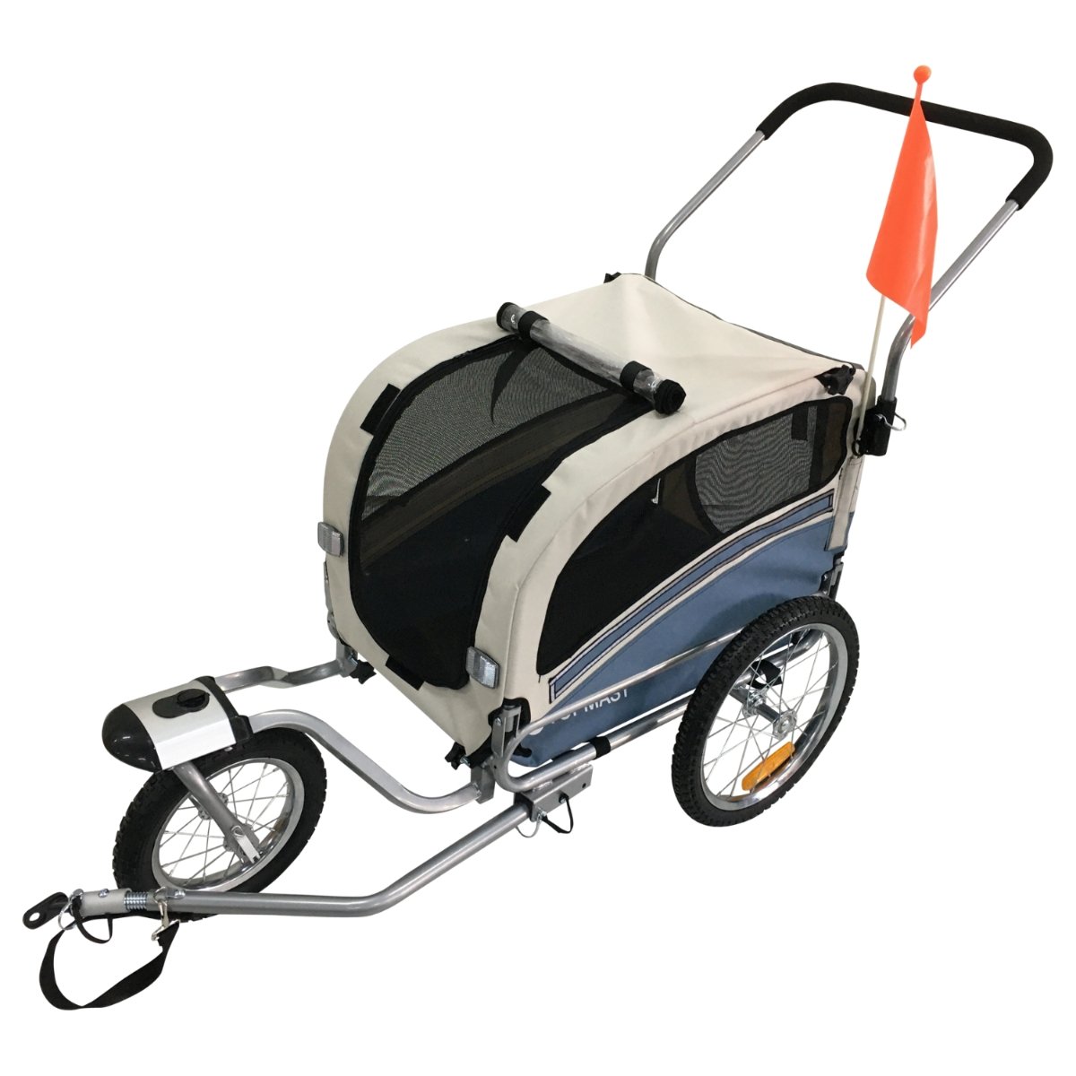 TOPMAST Hundefahrradanhänger SKY - Mit Joggerfunktion - Faltbar - Blau - Medium - Askmy4Cats
