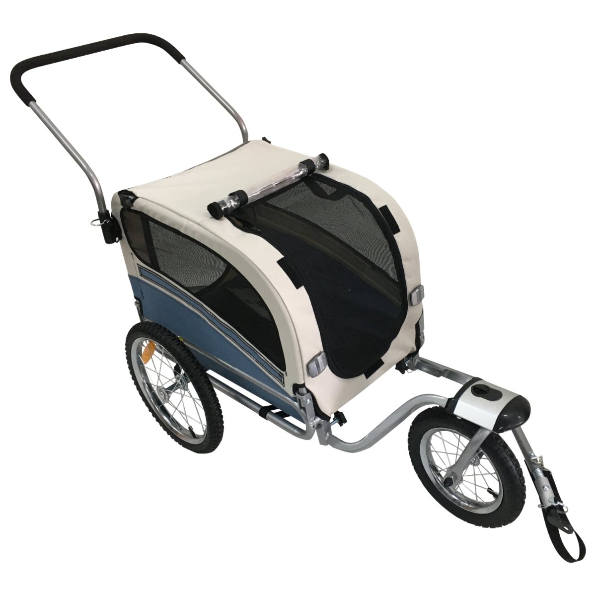 TOPMAST Hundefahrradanhänger SKY - Mit Joggerfunktion - Faltbar - Blau - Medium - Askmy4Cats