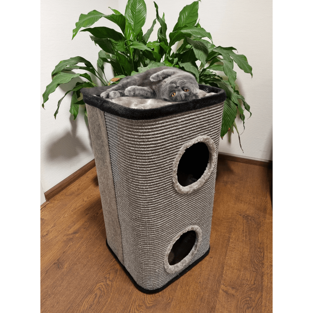 TOPMAST Kratztonne Cattower - Grau - Größe L - Askmy4Cats