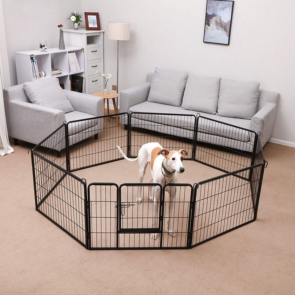 Welpenlaufstall mit 8 Gitterplatten - Askmy4Cats