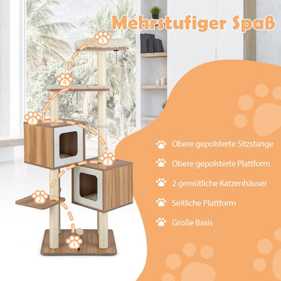 Askmy4Cats Kratzbaum aus Holz – Der Traumspielplatz für glückliche Katzen, 163 cm hoch - Askmy4Cats