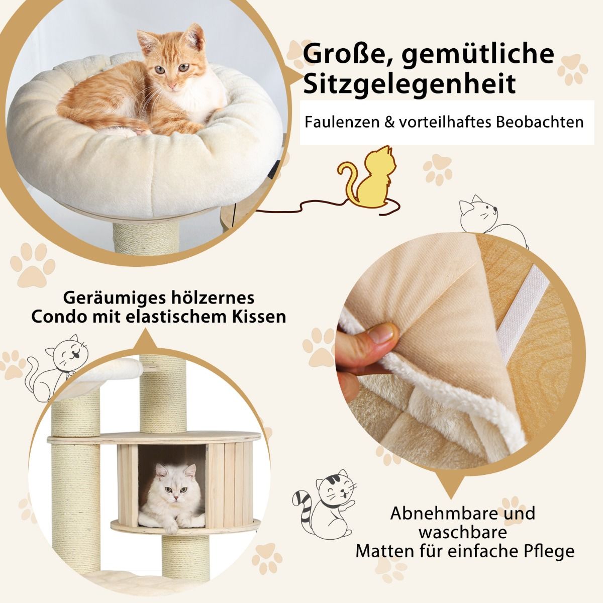 Askmy4Cats Kratzbaum – Der 197 cm hohe Spielplatz für Katzenträume - Askmy4Cats