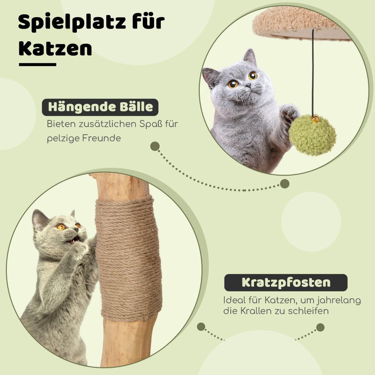 Askmy4Cats Kratzbaum – In Sekunden zum Katzenparadies zu Hause, 110 cm hoch - Askmy4Cats