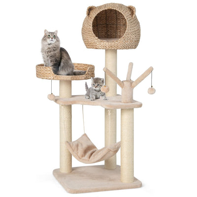 Askmy4Cats Kratzbaum mit Katzenhöhle – Das Paradies für deine Katze 121 cm hoch - Askmy4Cats