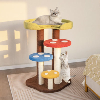 Askmy4Cats Pilz - Kratzbaum – Märchenhaftes Kletterparadies für Deine Katze, 94 cm hoch - Askmy4Cats