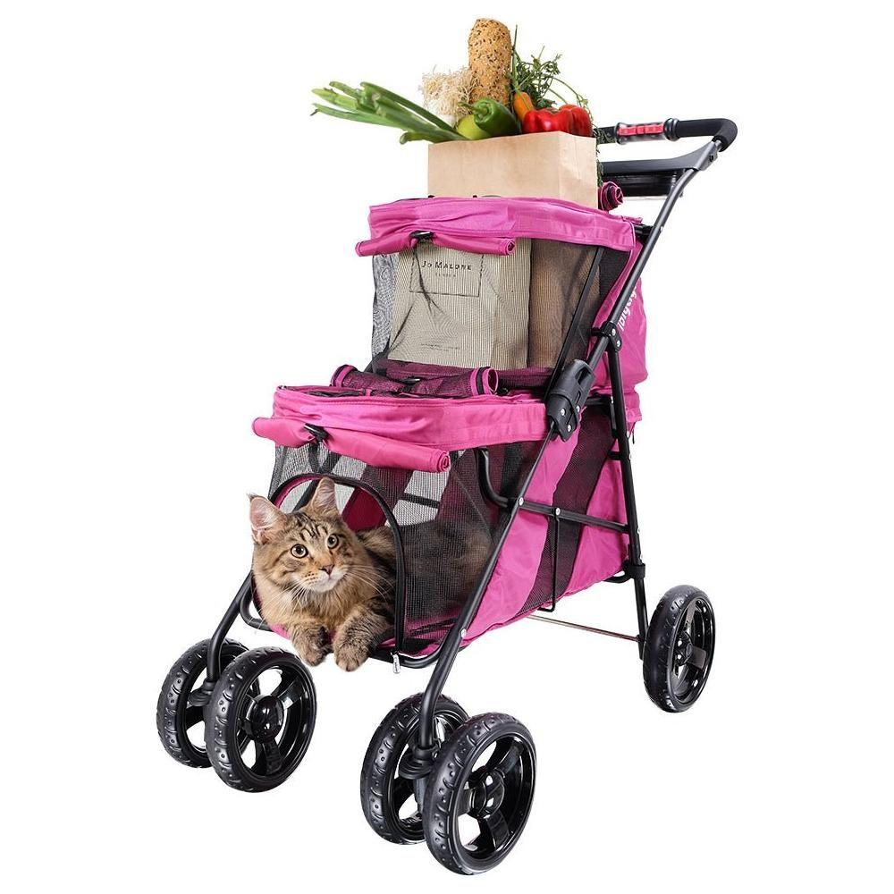 Ibiyaya® Hundebuggy Pet Stroller Hundewagen "Double Decker" - Askmy4Cats