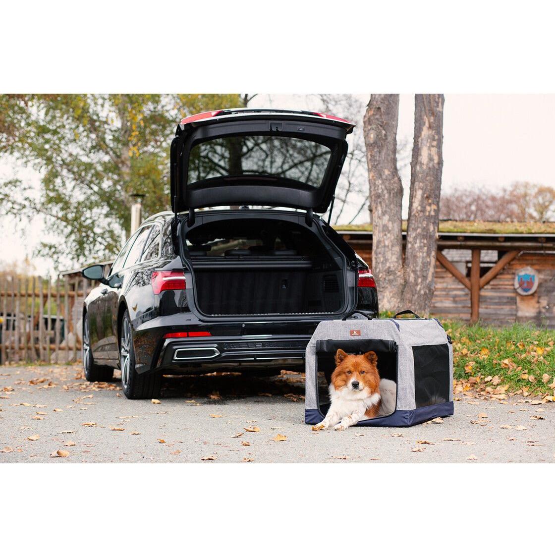 Knuffelwuff Faltbare Hundebox Auto Transportbox Mit Aluminiumgestell Für  Den Kofferraum
