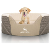 Knuffelwuff Orthopädisches Hundebett Lena Aus Velours Und Kunstleder Mit Hohem Schaumstoffrand - Askmy4Cats