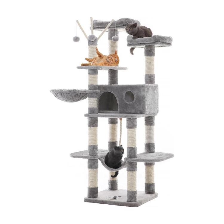 Kratzbaum 164 cm hoch hellgrau - Askmy4Cats