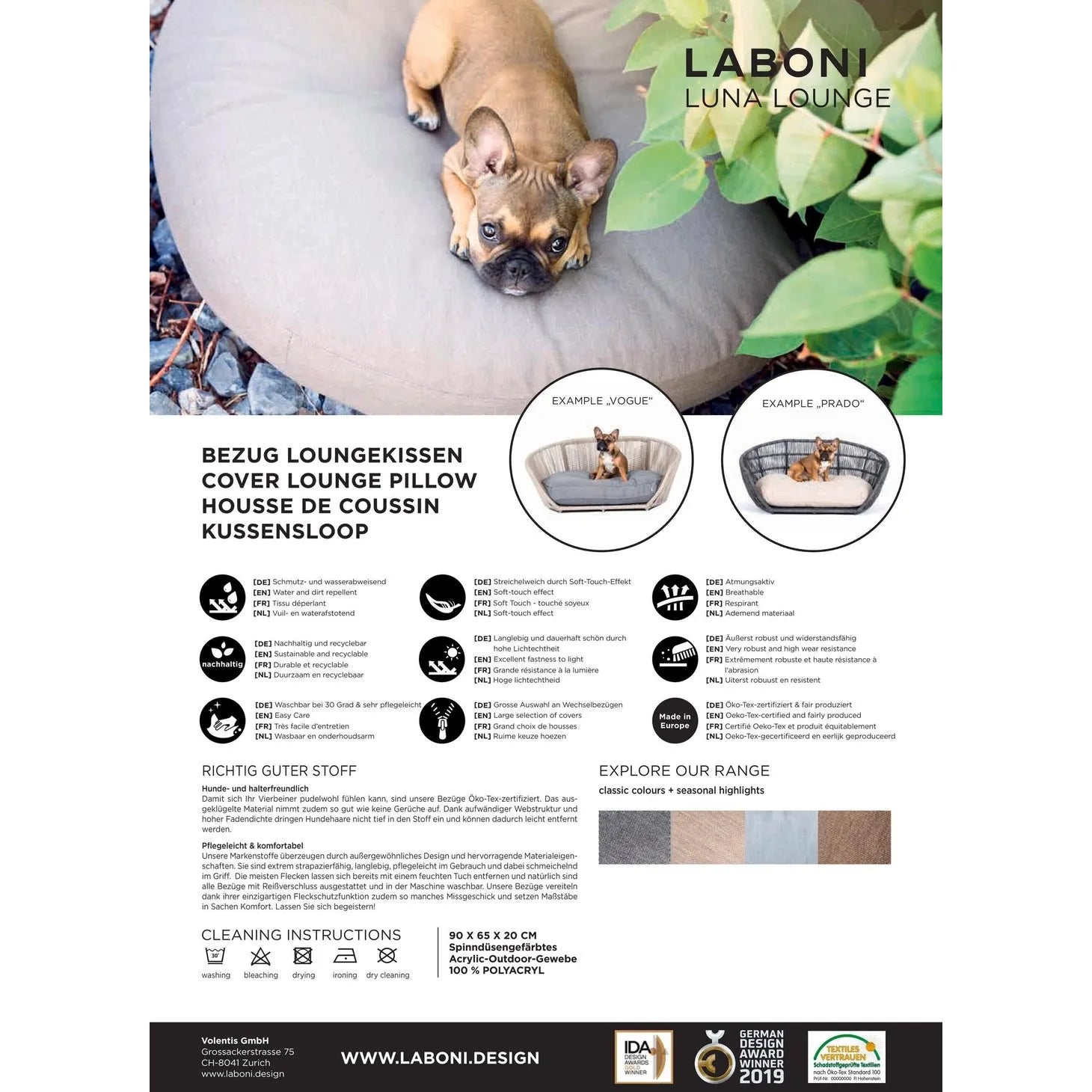 LABONI VOGUE - Design-Hundebett SMOOTH - Askmy4Cats
