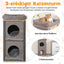 Spieltonne für Katzen, 3-stöckige Katzenhöhle mit Kratzbrett - Askmy4Cats
