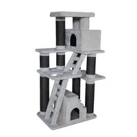 TOPMAST Großer Kratzbaum - Elfenbeinfarben, Creme 80 X 60 X 160 CM - Askmy4Cats