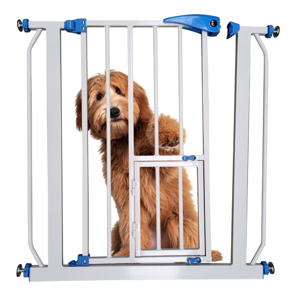 TOPMAST Treppenschutz Santorini, Türgitter, ohne Bohren, Klemmbesfestigung - Höhe 80 cm - Askmy4Cats