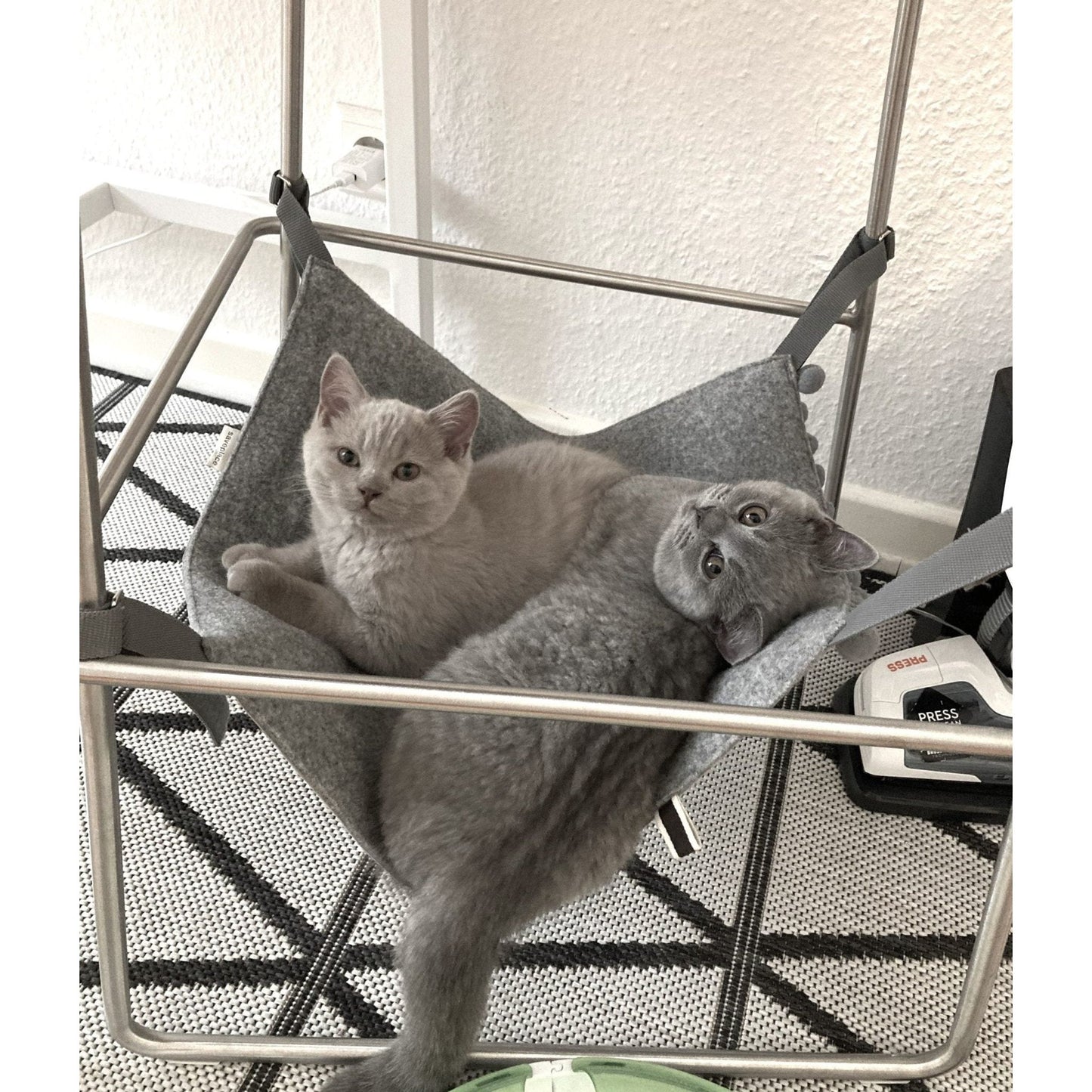 WARM MIST Saveplace® Katzenhängematte, Grau aus Wolle - Askmy4Cats